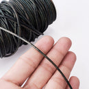 2mm Leather Cord - Antique Green - Distressed Round - Matt Finish Indian Leather - Wrap Bracelet Making Findings - Antique Color Natural Dye