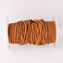 2mm Leather Cord - Antique Yellow Brown - Round - Matt Finish - Indian Leather - Wrap Bracelet Making Findings - Antique Color Natural Dye