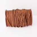2mm Leather Cord - Natural Mustard Brown - Round - Matt Finish - Indian Leather - Wrap Bracelet Making Findings - Antique Color Natural Dye