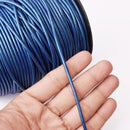 3mm Metallic Blue Leather Cord - Round - Premium Quality - Indian Leather - Wrap Bracelet Making Findings - Lead Free - Necklace Making