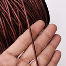 3mm Distressed Red Brown Leather Cord - Round - Matt Finish - Indian Leather - Wrap Bracelet Making Findings - Antique Color - Natural Dye