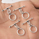 Antique Silver Plated Toggle T Bar Clasps - 13mm