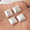 Silver Plated 14mm Square Cushion Spacer Beads