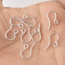 Silver Plated French Ear Wires Hooks - 14mm