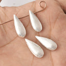 Silver Plated Tear Drop Spacer Beads - 21mm