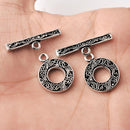 Antique Silver Plated Bali Toggle Clasps - 23x18mm