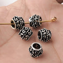 Antique Silver Plated Bali Barrel Beads - 10x9mm