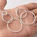 Silver Plated Long Earring Connector Charm Hoops