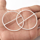 Silver Plated Round Earring Connector Charms