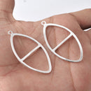 Silver Plated Marquise Earring Connector Charms
