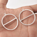 Silver Plated Round Earring Connector Charms