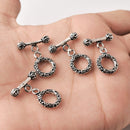 Antique Silver Plated Bali Toggle T Bar Clasps - 18x13mm