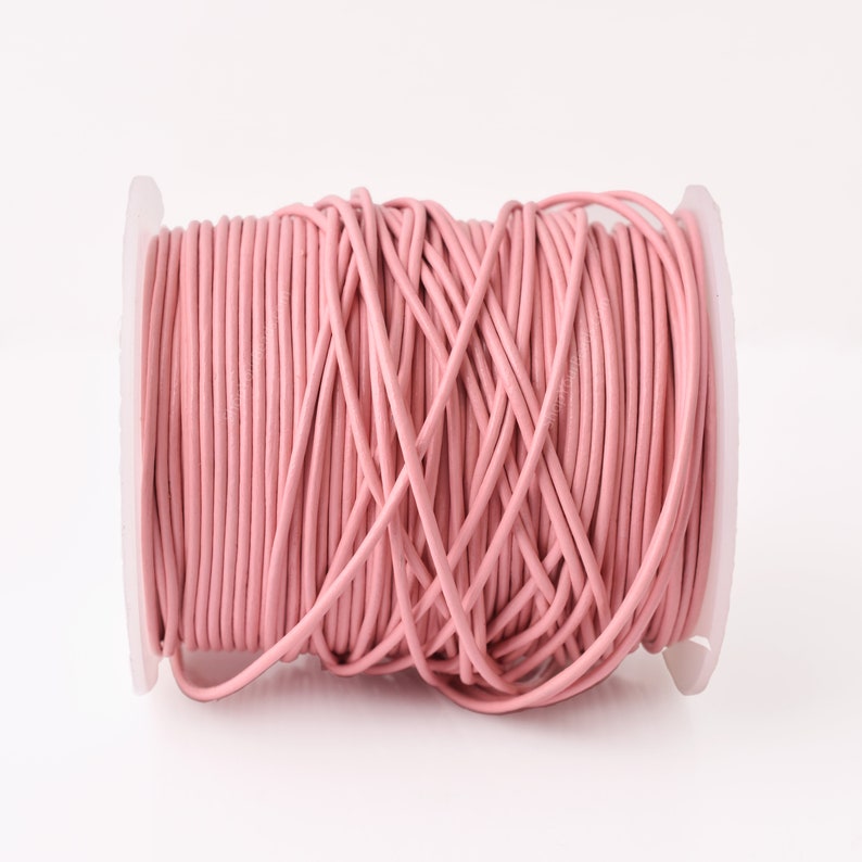 1.5mm Leather Cord - Baby Pink Color - Round