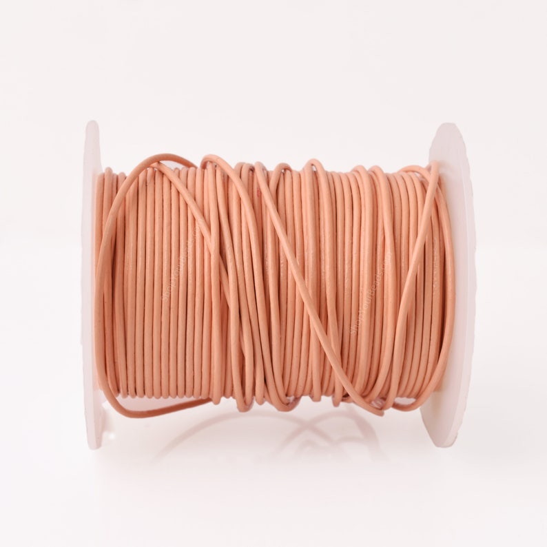 1.5mm Leather Cord - Peach Color - Round