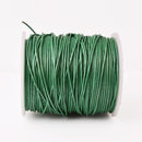 1.5mm Metallic Leaf Green Leather Cord - Round