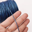 1.5mm Metallic Blue Leather Cord - Round