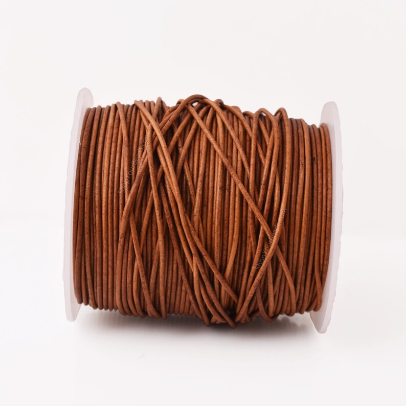 1.5mm Leather Cord - Vintage Natural Brown - Round