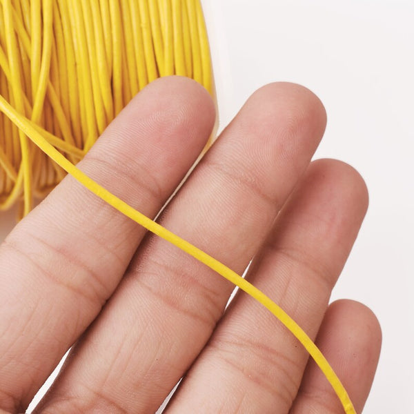 1.5mm Leather Cord - Yellow Color - Round