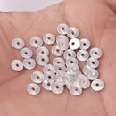 Silver Plated Heishi Flat Disc Spacer Beads - 6mm