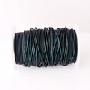 2mm Leather Cord - Vintage Teel Blue - Round - Matt Finish - Indian Leather - Wrap Bracelet Making Findings - Antique Color Natural Dye