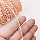 2mm Leather Cord - Peach Color - Round - Indian Leather - Wrap Bracelet Making Findings