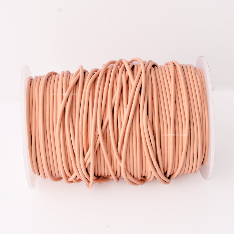 2mm Leather Cord - Peach Color - Round - Indian Leather - Wrap Bracelet Making Findings