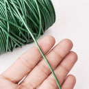 2mm Metallic Leaf Green Leather Cord - Round - Premium Quality - Indian Leather - Wrap Bracelet Making Findings Lead Free - Necklace Making