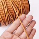 3mm Leather Cord - Antique Yellow Brown - Round - Matt Finish - Indian Leather - Wrap Bracelet Making Findings - Antique Color Natural Dye