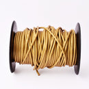3mm Metallic Gold Leather Cord - Round - Premium Quality - Indian Leather - Wrap Bracelet Making Findings - Lead Free - Necklace Making