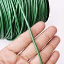 3mm Metallic Leaf Green Leather Cord - Round - Premium Quality - Indian Leather - Wrap Bracelet Making Findings Lead Free - Necklace Making