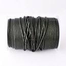 2mm Metallic Forrest Green Leather Cord - Round - Premium Quality - Indian Leather - Wrap Bracelet Making Findings - Necklace Making