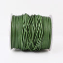 1.5mm Metallic Green Leather Cord - Round