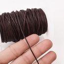 1.5mm Leather Cord - Dark Distress Brown - Round - Matt Finish