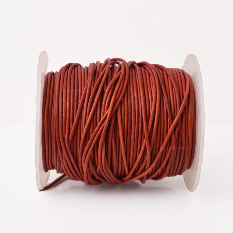 1.5mm Leather Cord - Vintage Red - Round