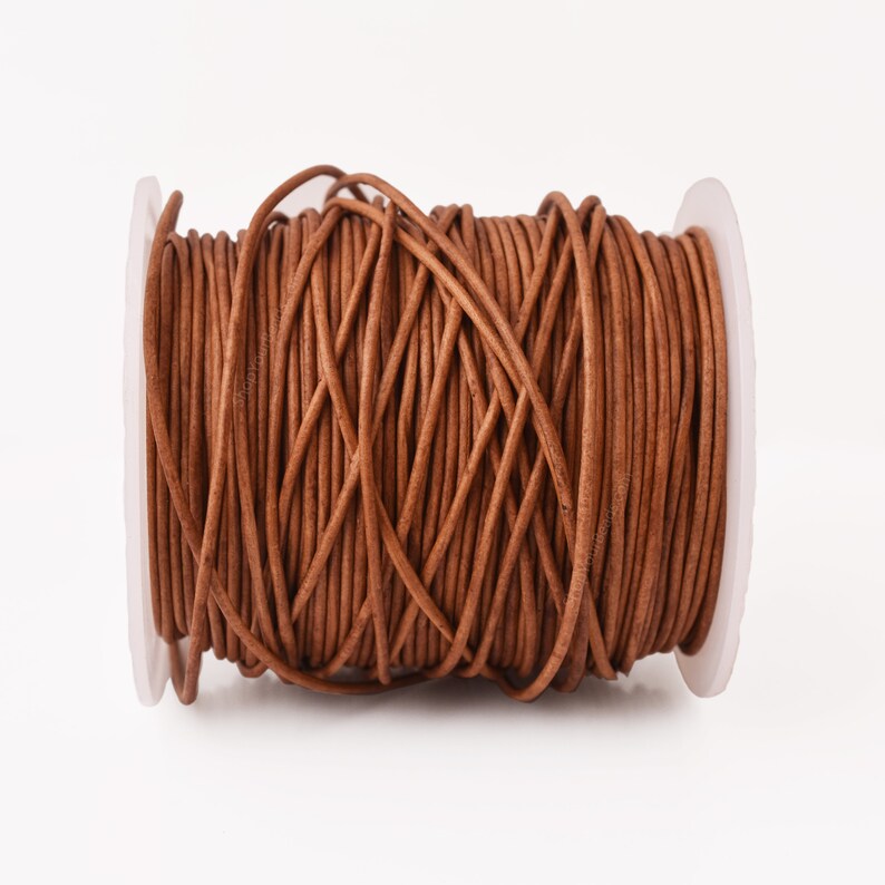 1.5mm Leather Cord - Natural Mustard Brown - Round