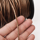 3mm Metallic Bronze Leather Cord - Round - Premium Quality - Indian Leather - Wrap Bracelet Making Findings - Lead Free - Necklace Making