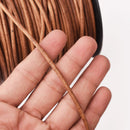 3mm Leather Cord - Natural Mustard Brown - Round - Matt Finish - Indian Leather - Wrap Bracelet Making Findings - Antique Color Natural Dye