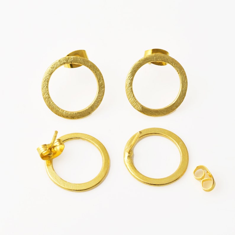 16mm Gold Plated Open Circle Earrings - 2pairs