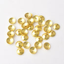 8mm Shiny Gold Plated Round Bead Caps- 36pcs