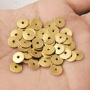 8mm Raw Brass Flat Disc Spacers - 80 pcs