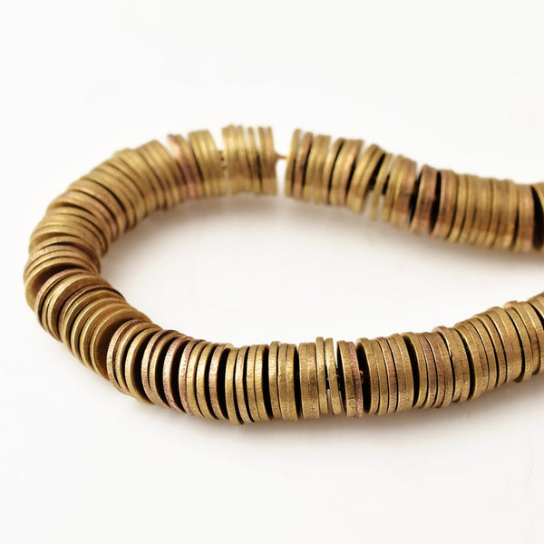 6mm Raw Brass Flat Disc Spacers Beads - 137 Pcs