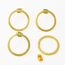 20mm Gold Plated Open Circle Earrings - 2pairs