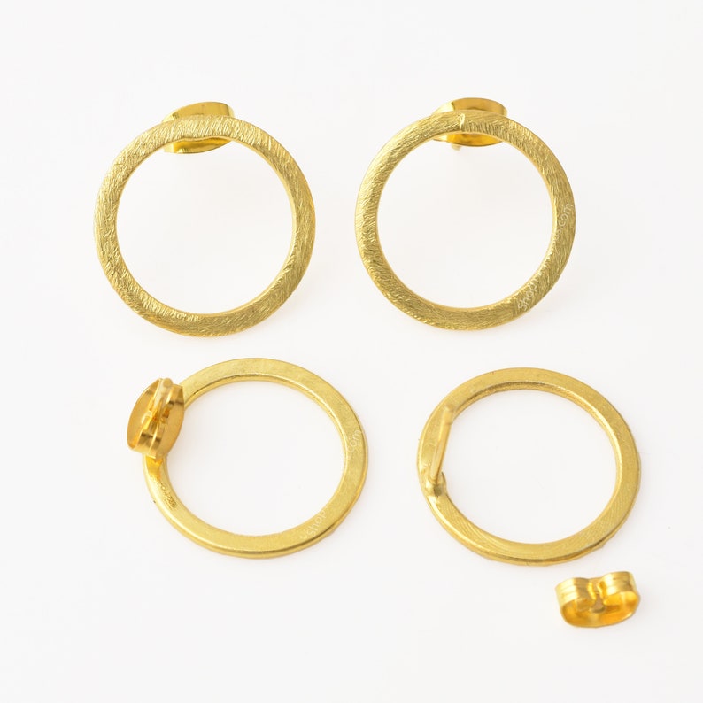 19mm Gold Plated Open Circle Earrings - 2pairs