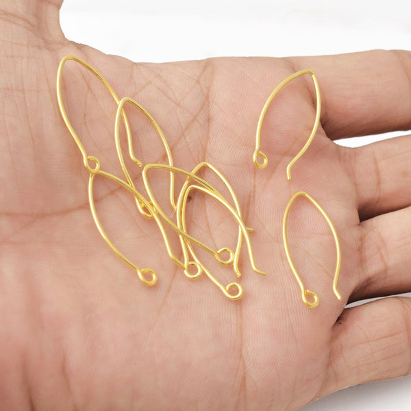Gold Plated French Ear Wire Hooks - 26mm