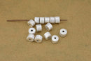 Silver Brushed Barrel Beads For Jewelry Makings