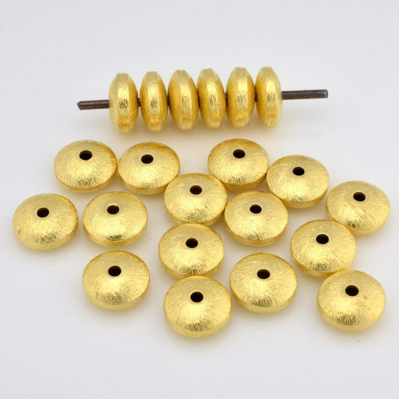Gold Brushed Saucer Spacer Beads For Jewelry Makings 