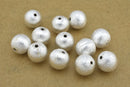 Silver Round Brushed Ball Beads For Jewelry Makings 