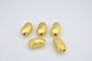 Gold Plated Nugget Bean Spacer Beads - 14mm