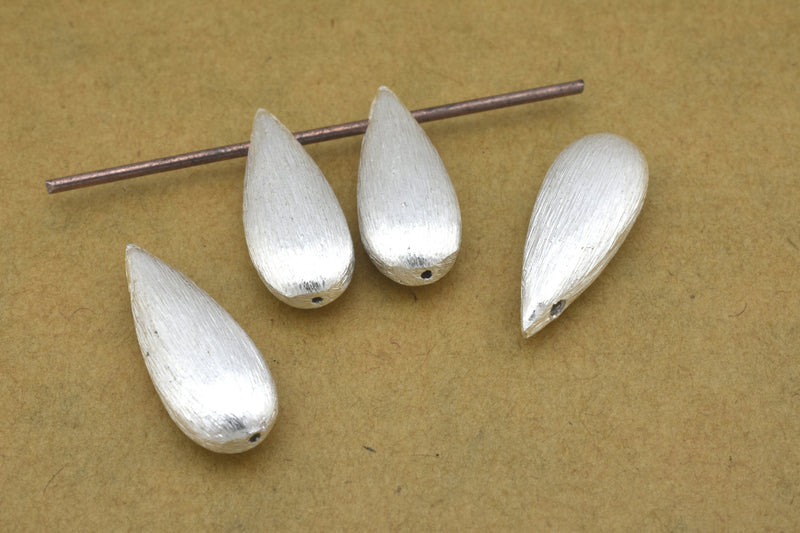 Silver Plated Tear Drop Spacer Beads - 21mm