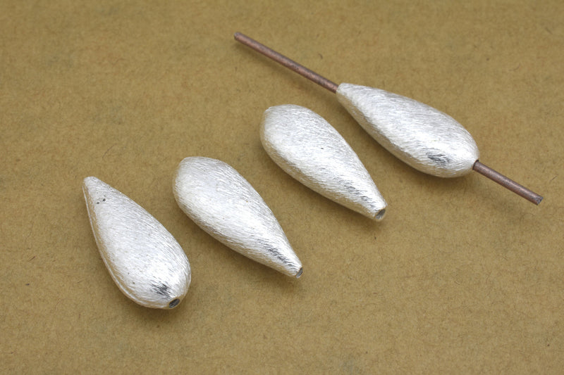 Silver Plated Tear Drop Spacer Beads - 20mm